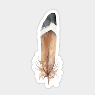 Pennaceous Feather. Watercolor Sticker